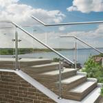 Durable 304 Stainless Steel Handrails with Flat Saddle for Glass Fencing