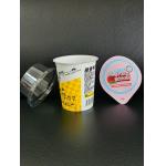 150ml plastic yogurt cup with foil lid and plastic lid for sale