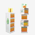 Stackable Free Standing Display Rack Supermarket Beverage Juice Display Stand for sale