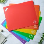 4 Set Houseware Plastic Products Flexible Cutting Board Mats With Food Icons for sale
