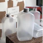 Square Shaped Pet Plastic Juice Containers , 300ml Empty Plastic Juice Bottles