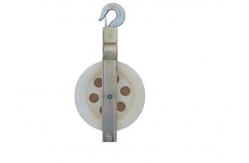 China Single Sheave Cable Pulling Pulley With Hook For Stringing Cable Conductor supplier