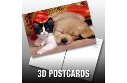 China Flip Effect 3D Lenticular Postcard Cute Puppies and Kittens Design supplier