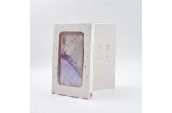China Mobile Phone Case Box with PET Window Recycled Packaging Gold Foil Stamping supplier
