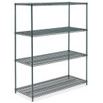Warehouse Heavy Duty Wire Shelving Unit Dark Green 4 Tier Easy To Assemble for sale