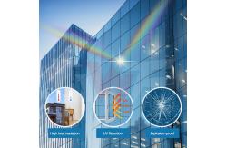 China Commercial Privacy Chameleon Stained Glass Window Film Self Adhesive Dichroic Blue supplier