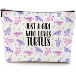 Soft Waterproof Watercolor Sea Turtle Make Up Bag For Women Cosmetic Travel Bag for sale