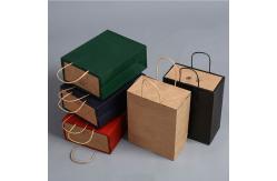 China Household Storage Bags Custom Logo Kraft Paper Bag with Disposable Patch Handle supplier