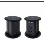 Hot Selling Pop-Up Power Sockets Double side design 4 AC Outlets with dual USB A+C +wireless charger for desktop for sale