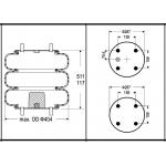 W01-358-7839 Firestone Air Spring FT 530-35 437 Triple Convoluted Goodyear 3B14-444 for sale