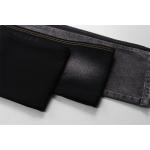 190cm 12oz Black Black Cotton Polyester Rigid Denim Fabric For Jeans for sale