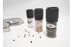 China Plastic Cap Plastic Jar Clear Pepper Grinder With Refillable Design supplier