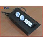 EU Standard Desk Pop Up Sockets Black Color With USB Network Outlet for sale