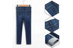 China Slim Fit Style Whisker Baby Girl Jeans Pants With Sequin Patch Design supplier