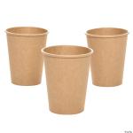 Coffee Milk Hot Drink Paper Cup Brown Leak Resistant Biodegradable Kraft Paper Cups for sale