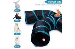 China 4 way collapsible cat tunnel with Interactive Ball & Storage Bag supplier