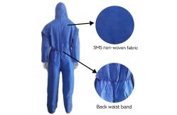 China S-5XL Initial Payment Isolation Overall Waterproof Hazmat PPE Kit Hooded SMS Coverall supplier