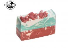 China Pure Natural Organic Handmade Soap , Red Rose Gessential Oil Bar Soap Moisturizing supplier