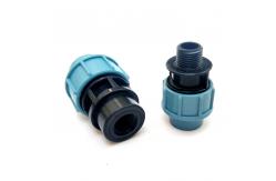 China Quick Connect Pipe PP Compression Fitting Male Thread Adaptor High Hardness supplier