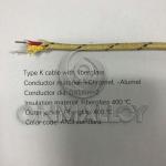High Temperature Type K Thermocouple Extension Cables Fiberglass Insulation for sale