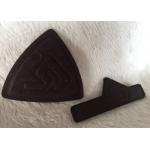 Customized Brown Suede Embossed Leather Patches , Shiny Siliver High Density Tpu Logo