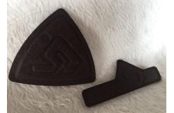 China Customized Brown Suede Embossed Leather Patches , Shiny Siliver High Density Tpu Logo supplier