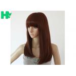 Glueless Net Headgear Long Straight Synthetic Wigs For Lady / Girl OEM for sale