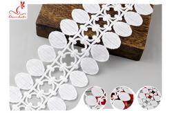 China Polyester Embroidered Guipure Water Soluble Lace / Pom Pom Lace Edging supplier