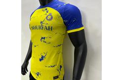 China Permeable Blue Yellow Soccer Player Version Jersey Durable And Dynamic supplier