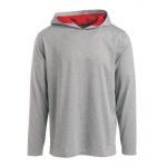 Grey Plain Woven Polyester95% Spandex5% Long Sleeve Hooded Shirts for sale