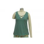 SleeveLess V Neck Ladies Loungewear Sets Jersey Womens Nightwear Sets for sale