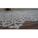 Embroidered Guipure Beaded Lace Fabric Polyester On Nylon Mesh With Flower