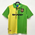 Yellow Green Retro Soccer Jerseys  Quick Dry Vintage Football Kits 1992-1993 Season for sale