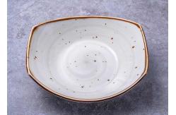 China 12 Inch Boat Shape Deep Salad Ceramic Dinner Plate With Rim supplier
