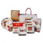 Custom Logo-Printed Disposable Food Packaging Ideal for Takeaway French Fries Fried Chicken Burgers Paper Cardboard Material for sale
