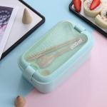 800ml Student Wheat Straw Lunch Box Sealed Single Layer for sale