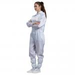 White Stand Collar ESD Anti Static Jumpsuit Clean Room Jumpsuit for sale