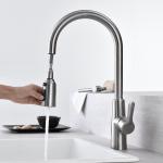 Kitchen Spray Taps Retractable Sprayer  High Arch Gooseneck Spout Mixer 2075-SS for sale