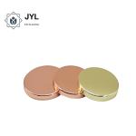 Dustproof RoHs Flat Metal Candle Lids , Rustproof Rose Gold Candle Jar Lids