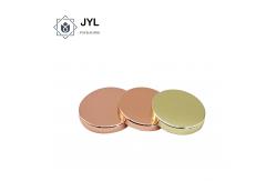 China Dustproof RoHs Flat Metal Candle Lids , Rustproof Rose Gold Candle Jar Lids supplier