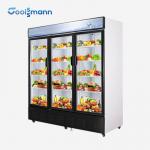 1587L Glass Beverage Fridge Self Closing Double Layer Tempered Door Front Cooler for sale