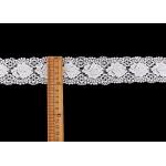 White Double Waves Edge Chemical Guipure Lace Trim With Scalloped Lace Borders