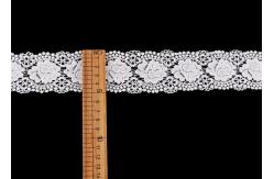China White Double Waves Edge Chemical Guipure Lace Trim With Scalloped Lace Borders supplier