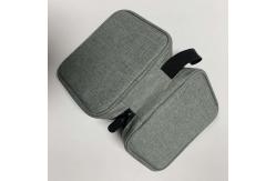 China Artificial Canvas Power Cord Bag 13x13x5cm 0.1kg Nylon Lining supplier