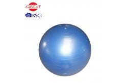 China Grey / Blue Anti Burst Gym Ball , Customized Logo 55cm Fitness Ball supplier