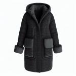 Stay Warm and Stylish in this Long Sleeve Woman Winter Coat with Big Pockets for sale