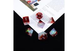 China White plus red ore resin desktop game dice set dnd dice supplier