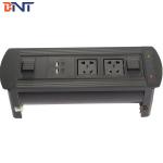 Silver / Black Conference Table Outlet , Electric Desktop Flip Up Plug Sockets for sale