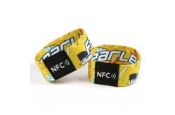 China Personalized RFID Elastic Wristband Custom RFID Fabric Wristband For Amusement Park supplier