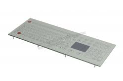 China Membrane Matrial Metal Keyboard With Trackball ,108 Keys , White supplier
